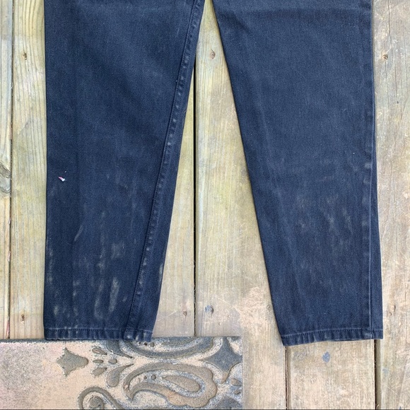 Vintage 90s Black 100% Cotton High Waisted Straight Leg Casual Denim Mom Jeans - Picture 15 of 16